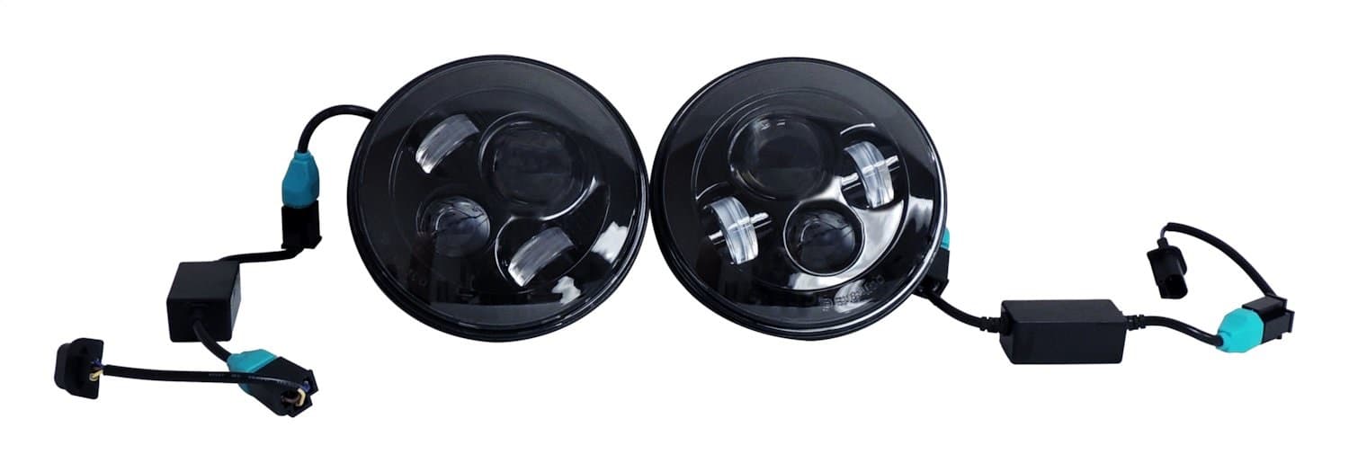 Crown Automotive Jeep Replacement RT Off-Road - Aluminum Black LED Headlight Kit