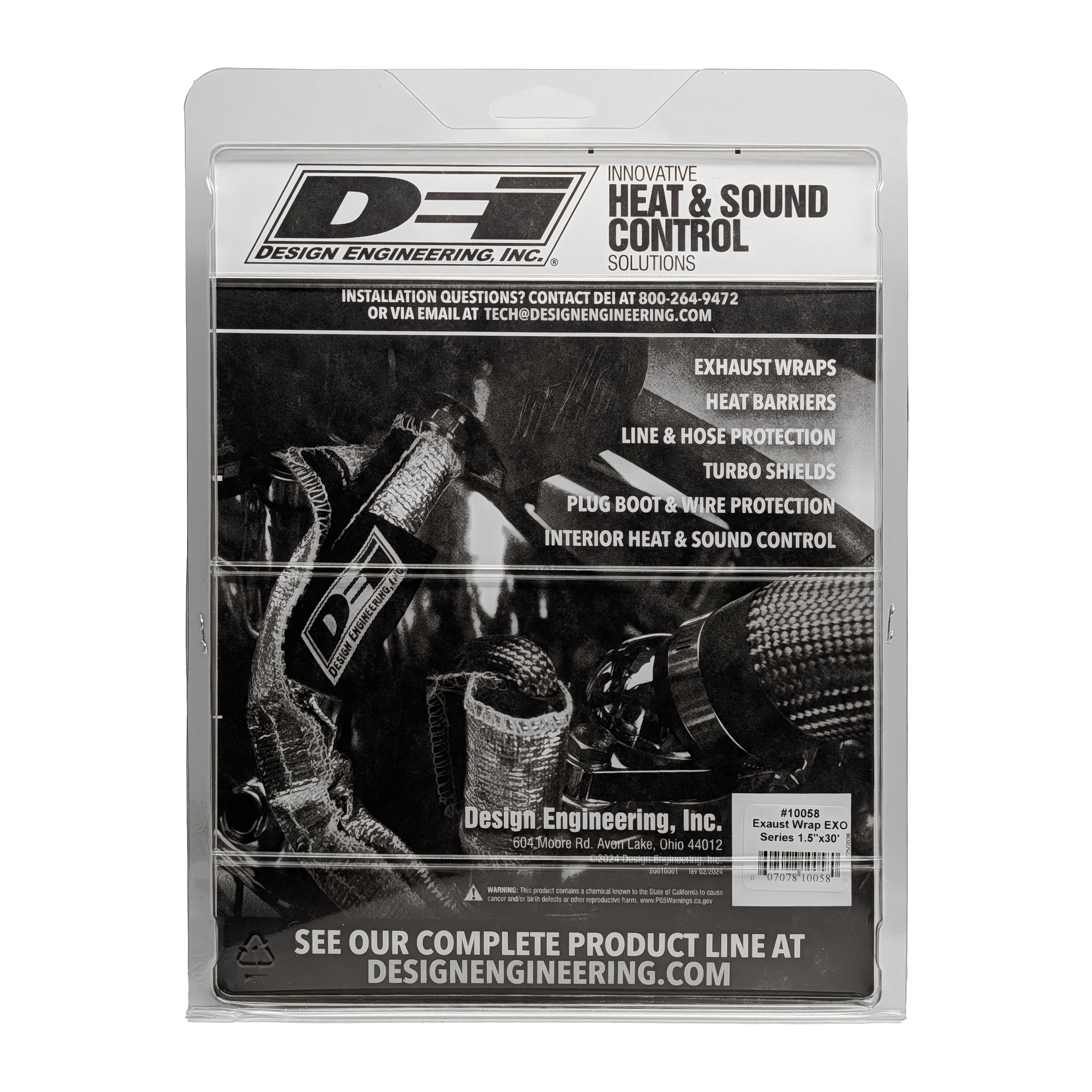 Design Engineering DEI 10058 Black EXO Series Exhaust Wrap 1.5 x 30' 010058