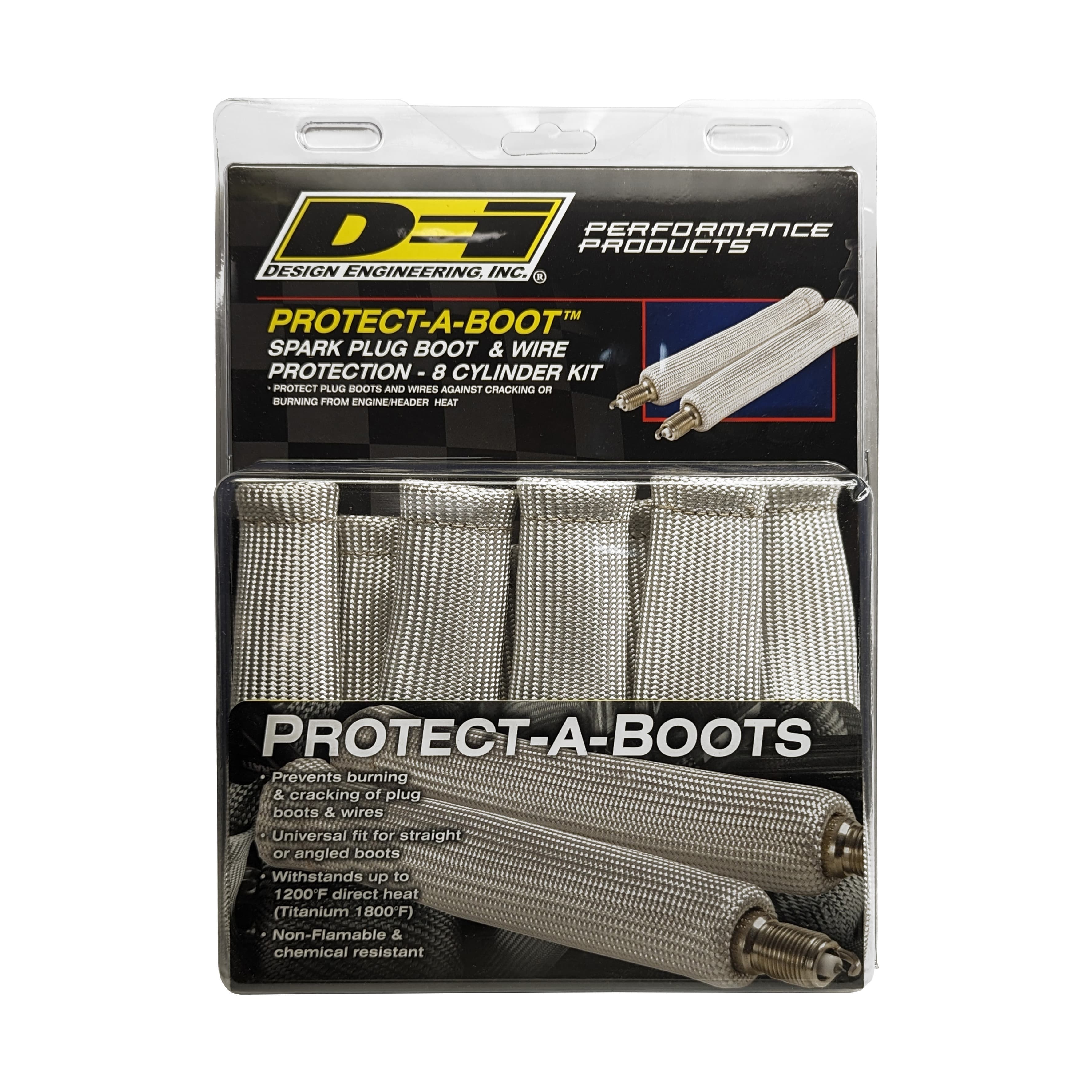 Design Engineering DEI PROtect-A-Boot XL 8in Spark Plug Boot PROtectors - Silver 8-Pack