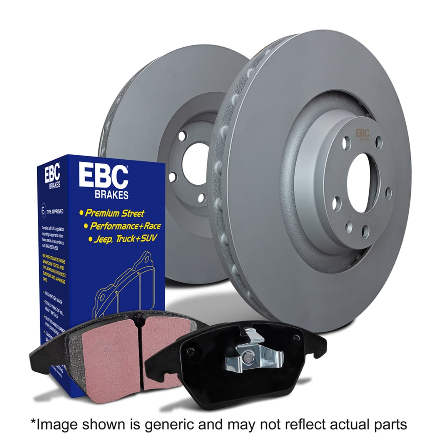 EBC Brakes S20 Kits Ultimax and Plain Rotors; Front and Rear; FMSI Pad No. D1663/D1547; Vented Front; Solid Rear; 5/5 Bolt Front/Rear; 345/300mm; Center Hole Dia. 68/68mm;