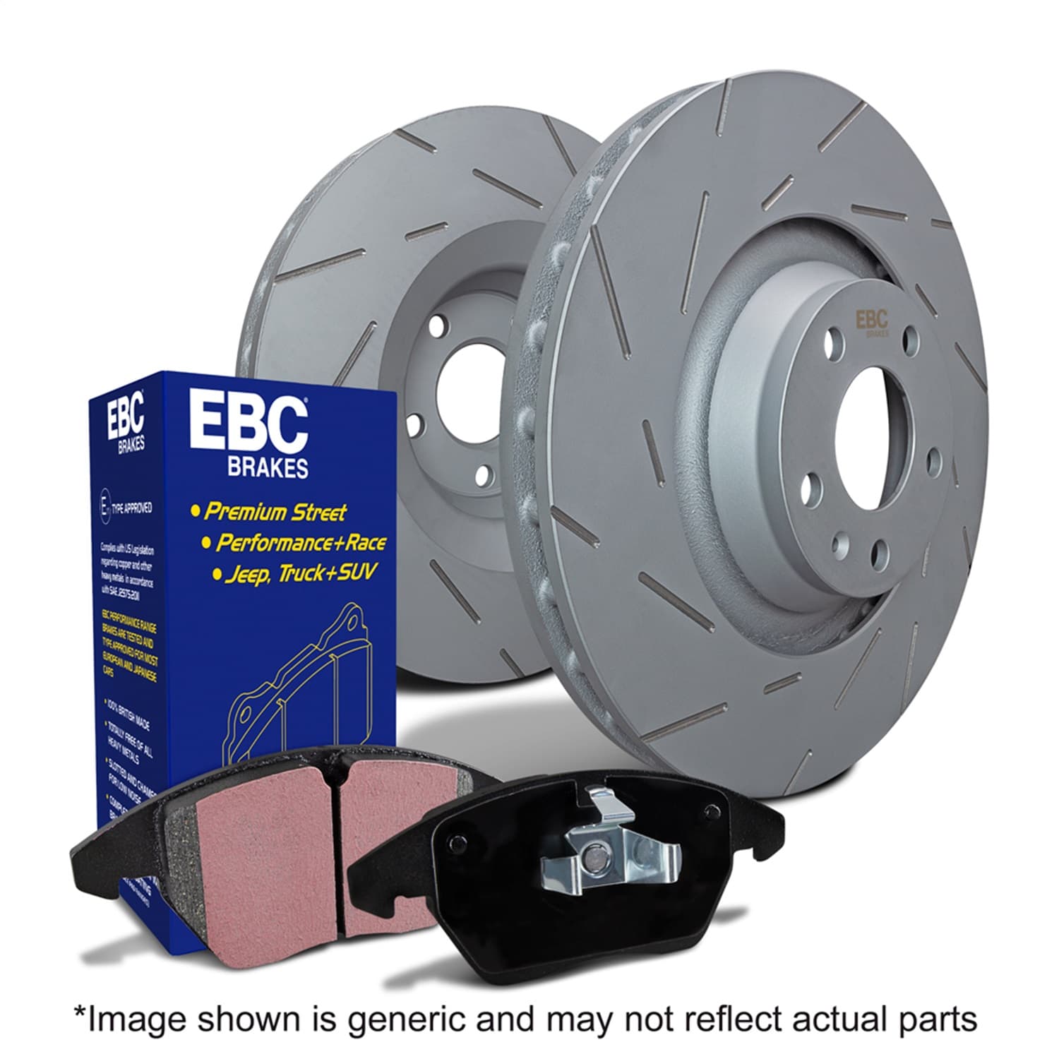 EBC Brakes S2 Kits Greenstuff 6000 and USR Rotors; Front; FMSI Pad No. D2179; Vented; 6 Bolt Holes; 378mm Dia.; 68mm Height; 30mm Thick; 78.4mm Center Hole Dia.;