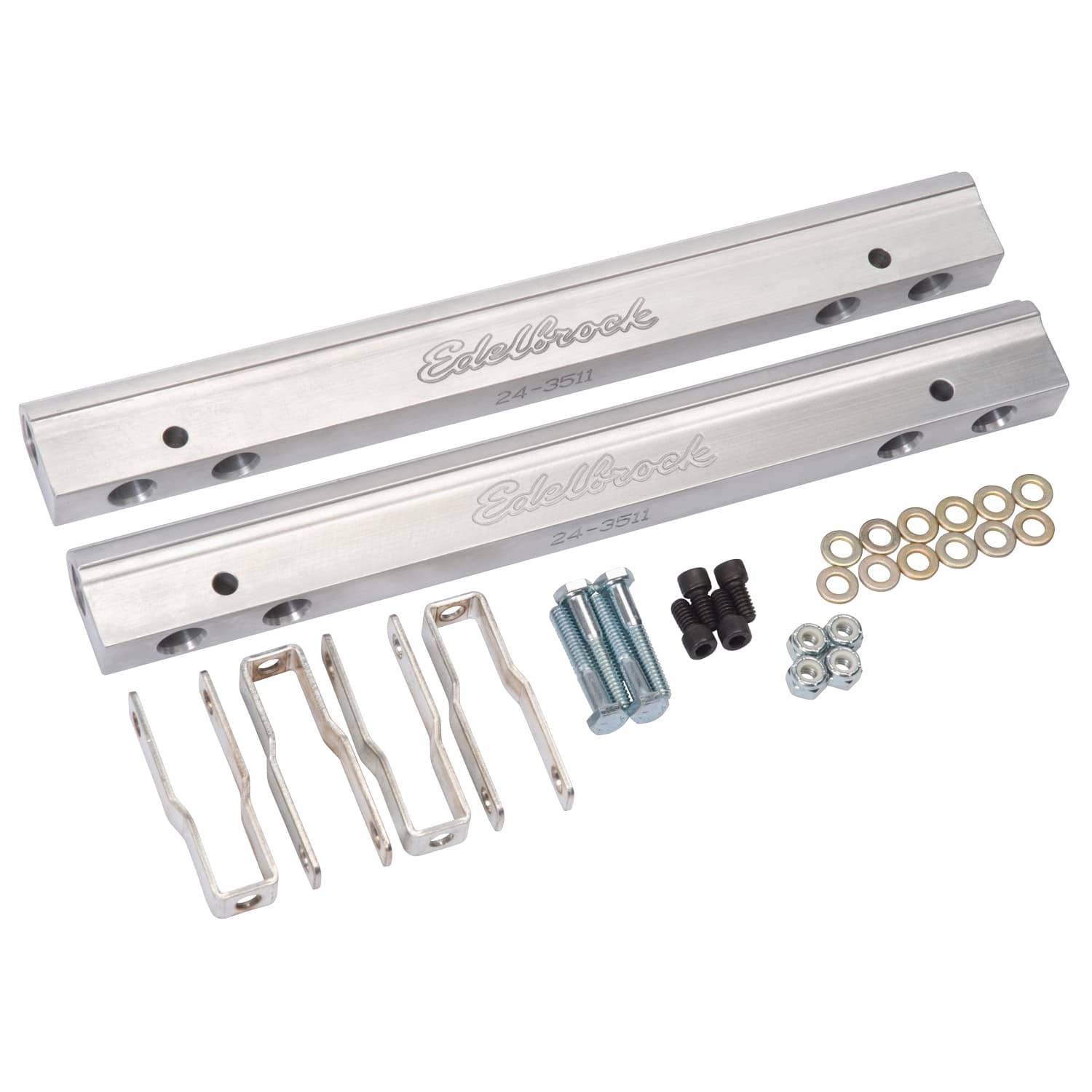 Edelbrock 3641 Fuel Rail Kit for Small-Block Chrysler 340/360 -6 AN in Clear Finish product image