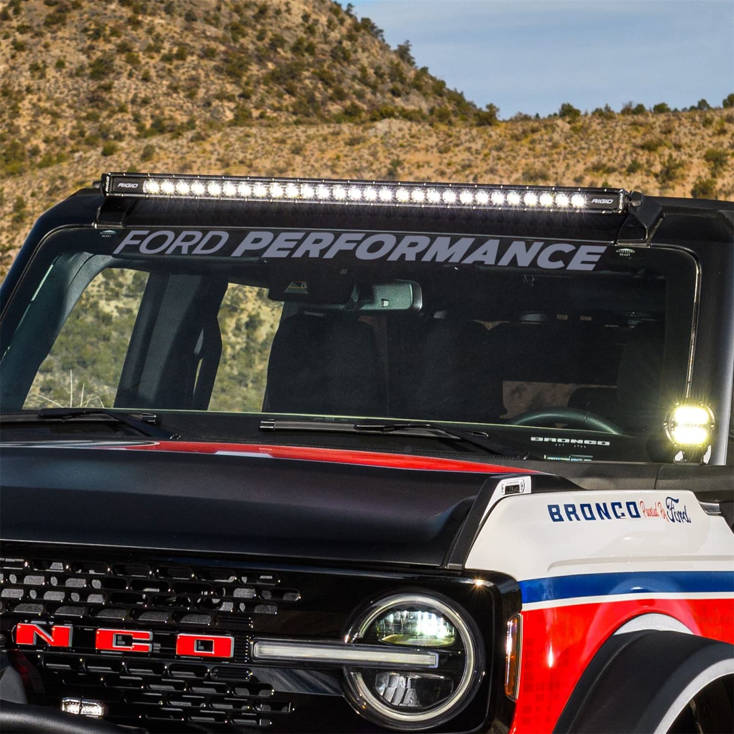 Ford Performance - 2021-2025 Ford Performance Bronco Windshield Banner-Silver - M-1820-BRS product image