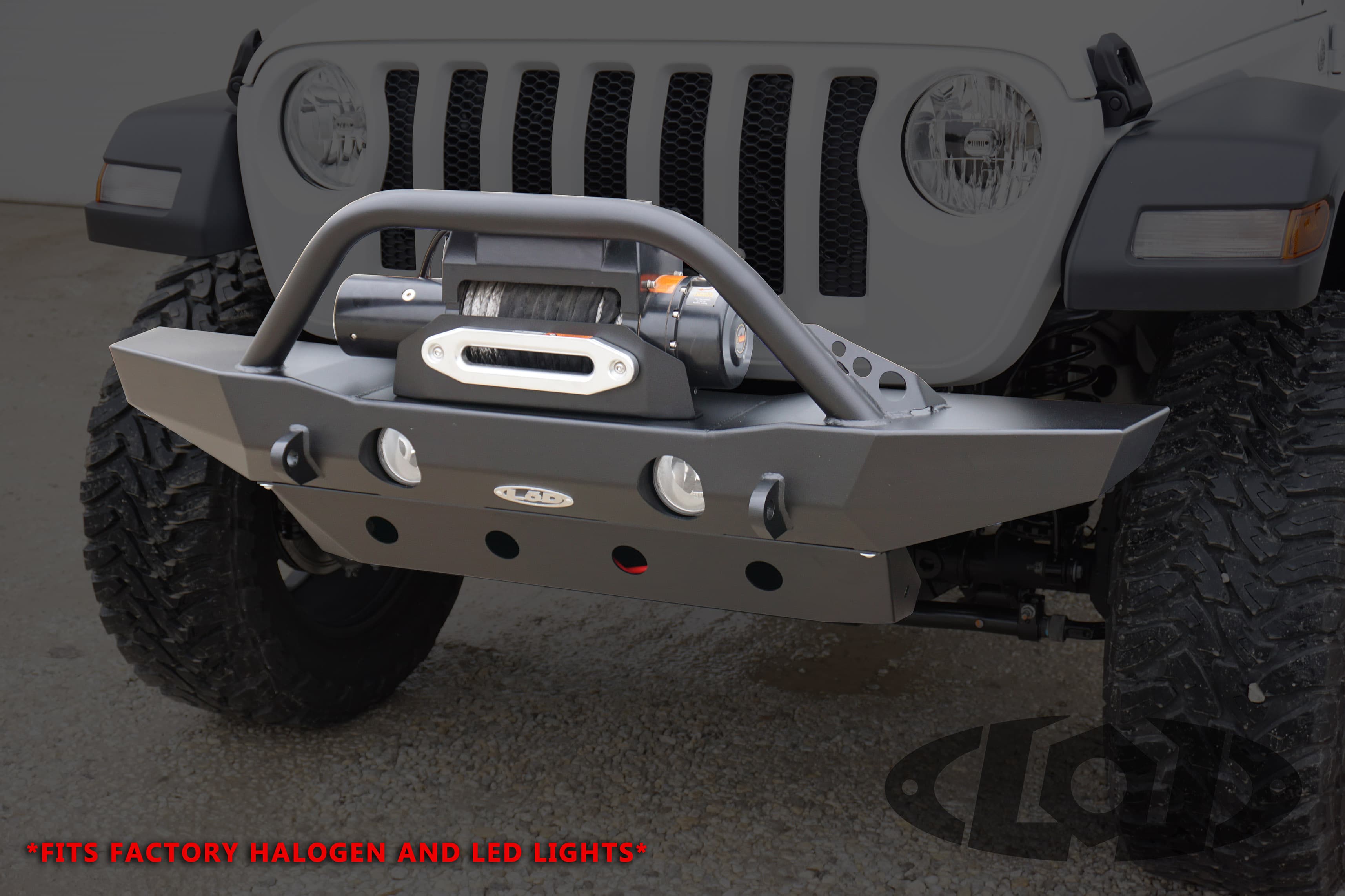 LOD Destroyer Mid-Width Front Bumper w/ Bull Bar, Black Powder Coated - JT/JL product image