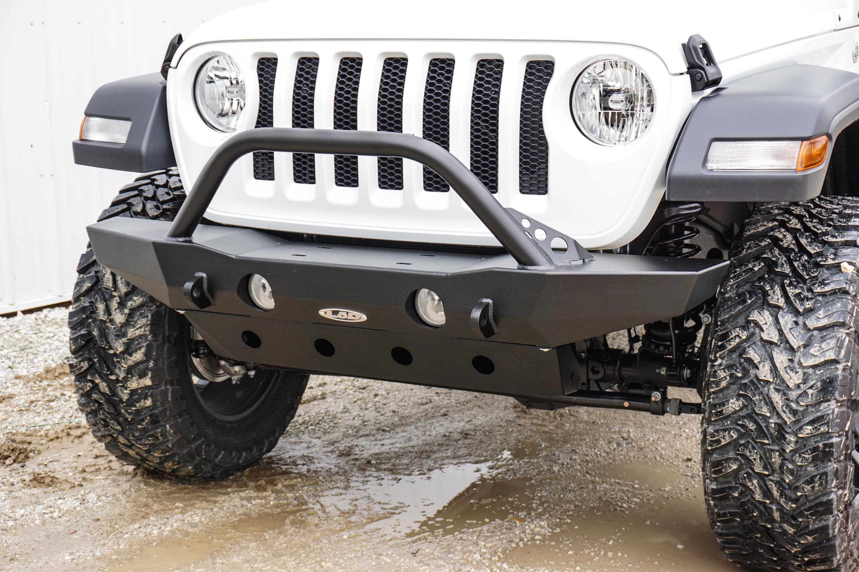 LOD Destroyer Mid-Width Front Bumper w/ Bull Bar, Black Powder Coated - JT/JL product image