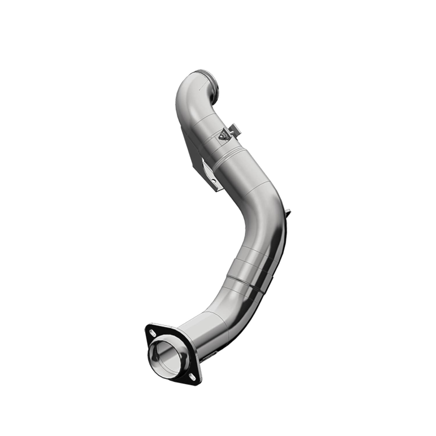 Armor Plus Smokers™ Turbo Down Pipe Stack Exhaust System; 4 in. Diameter; 36 in. Tall; Incl. 2 PN[1610] Stacks; Angle Cut; T304 Stainless Steel; Polished; product image