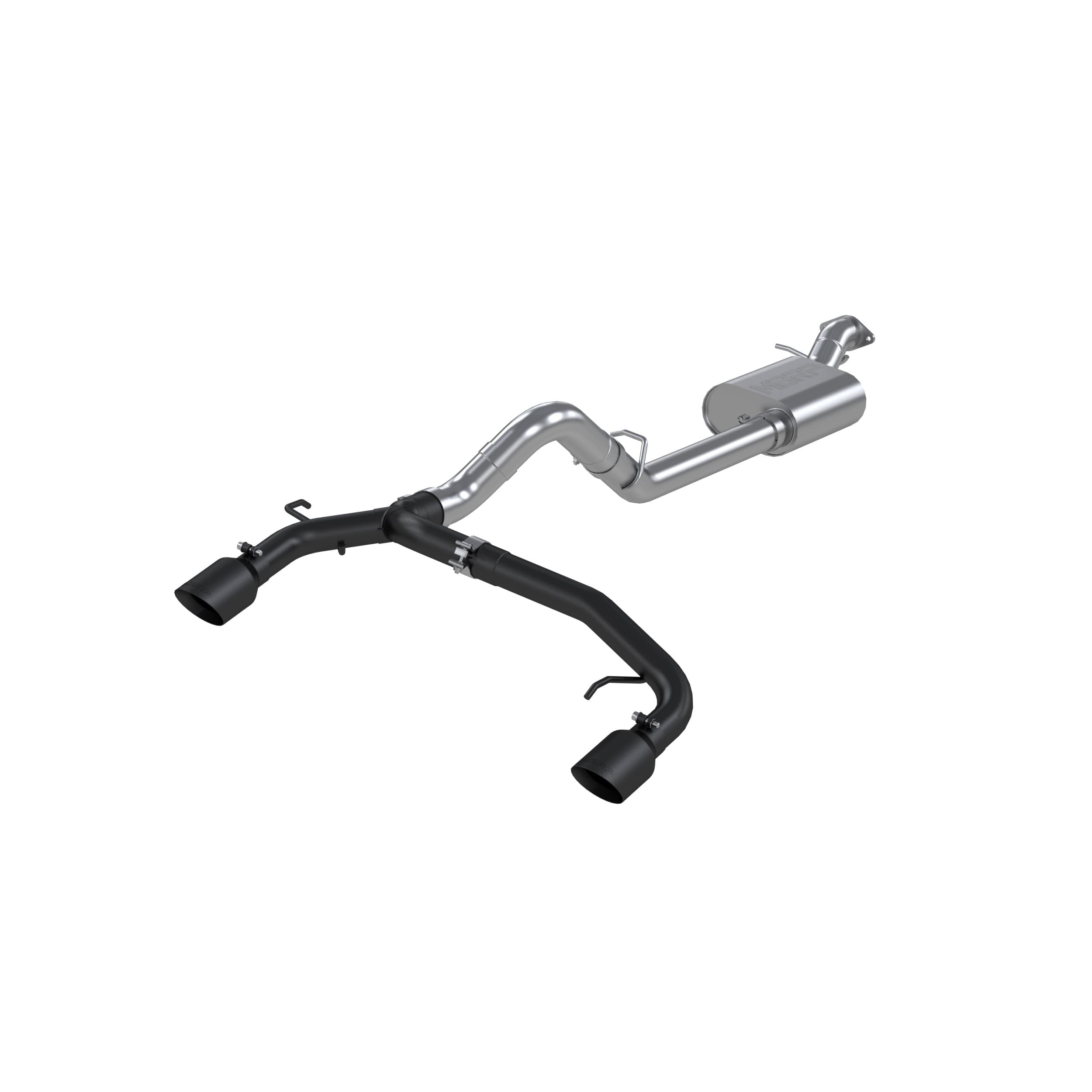 2021-2022 Ford Bronco 2.3L 2.7L EcoBoost 2-Door 4-Door Black-Coated Aluminized Steel 3in Cat-Back 2.5in Dual Split Rear Exit product image