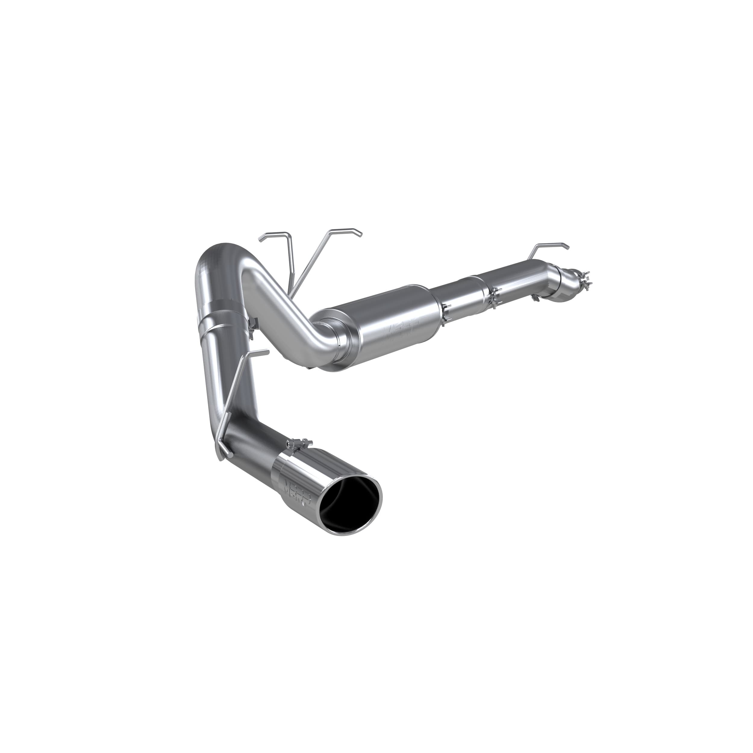 Armor Lite Resonator Back Exhaust System; 4 in.; Incl. Ext. Pipe/Muffler/Tailpipe/Hardware/5.0 in. OD Tip; Single Side Exit; Aluminized; product image