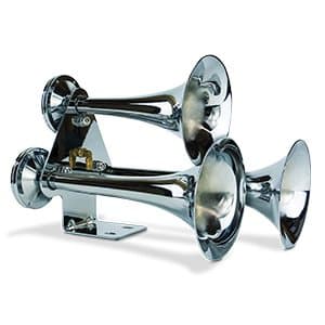 Pacbrake Basic Triple Train Horn Kit For Onboard Air Cast Zinc AlloyStainless Steel Chrome Finish Pacbrake