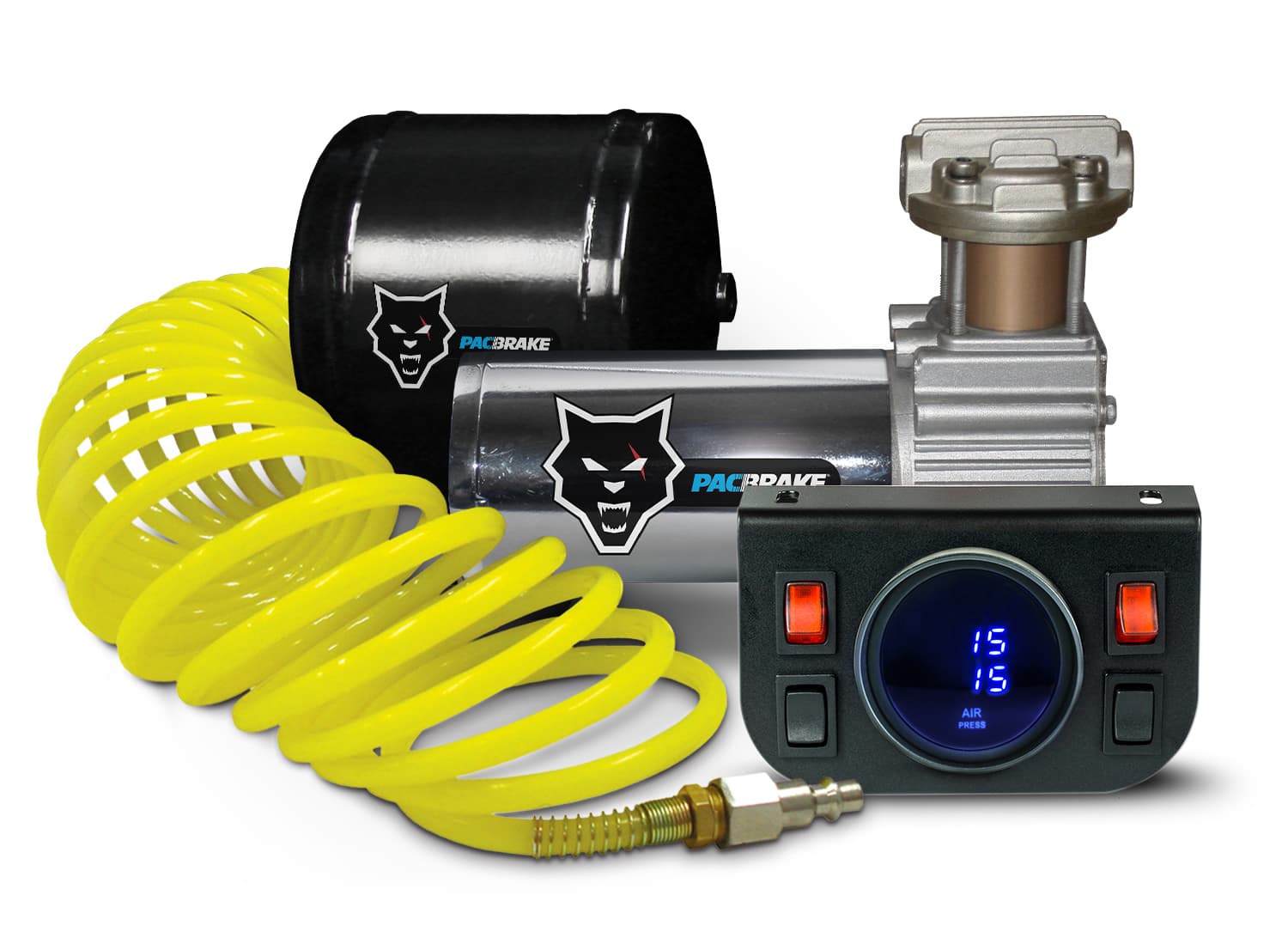 Pacbrake Premium In Cab Control Kit For Independent Electric Air Spring Activation With Digital Gauge Pacbrake