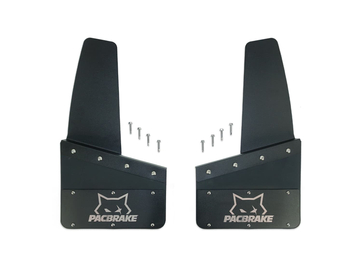 Pacbrake Pacbrake Kickback Mud Flap Set Universal Black Powder Coated 12 w x 10 l Hp10580-12-10