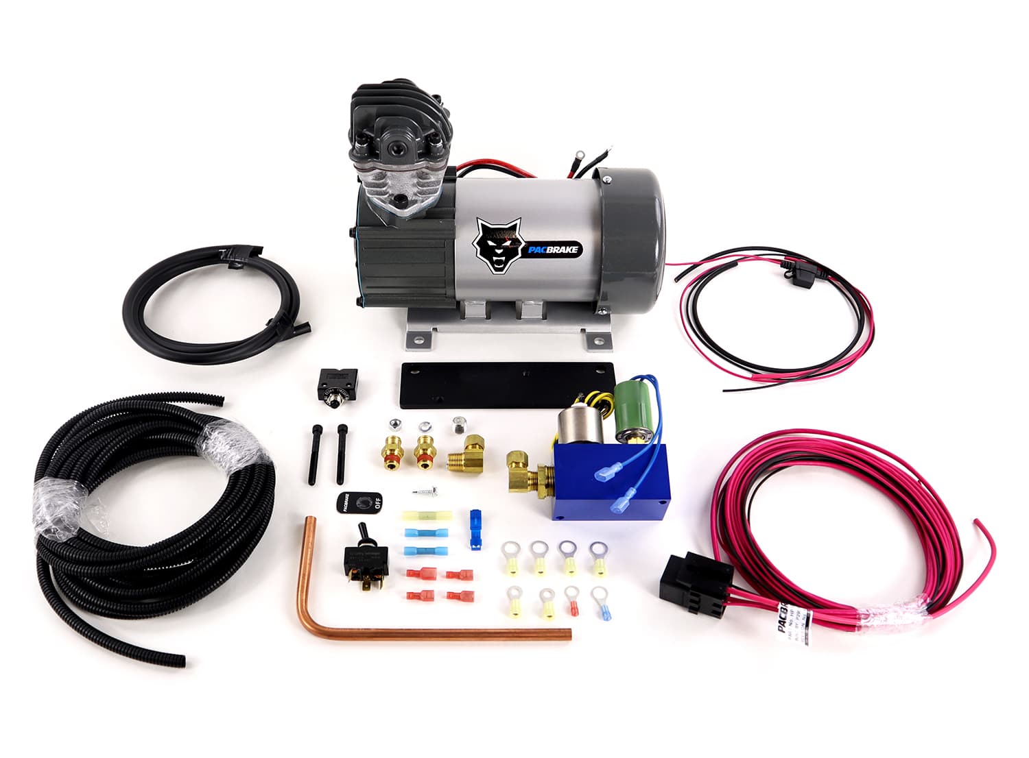 12V HP625 Series Preminum Heavy Duty Air Compressor Kit Vertical Pump Head HP10625V Air Compressor Entire Unloader Block Assembly Kit With Pre-Built Harnesses Kit HP10116 Pacbrake product image