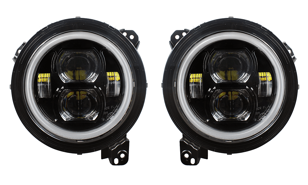 Quake LED - Qte1039 - Jeep Jl/Jt 9 In. Headlights With Drl, Sequential Turns And RGB Accent product image