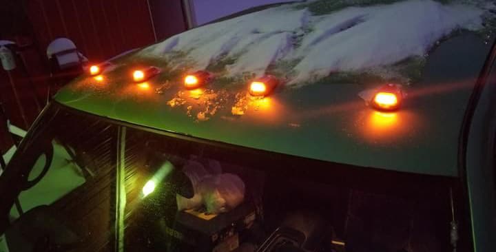 Race Sport Jeep Cherokee Lopro Wireless Solar-Powered Truck Cab Amber LED Light 5-Piece Roof System - no Drilling, no Holes, no Wiring