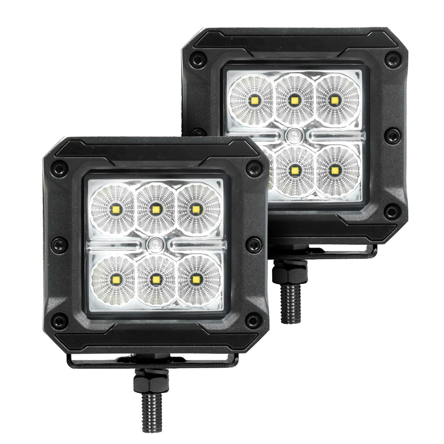 Go Rhino Go Rhino 751803023FCS Bright Series - 3x3 Cube LED Flood Lights, Pair
