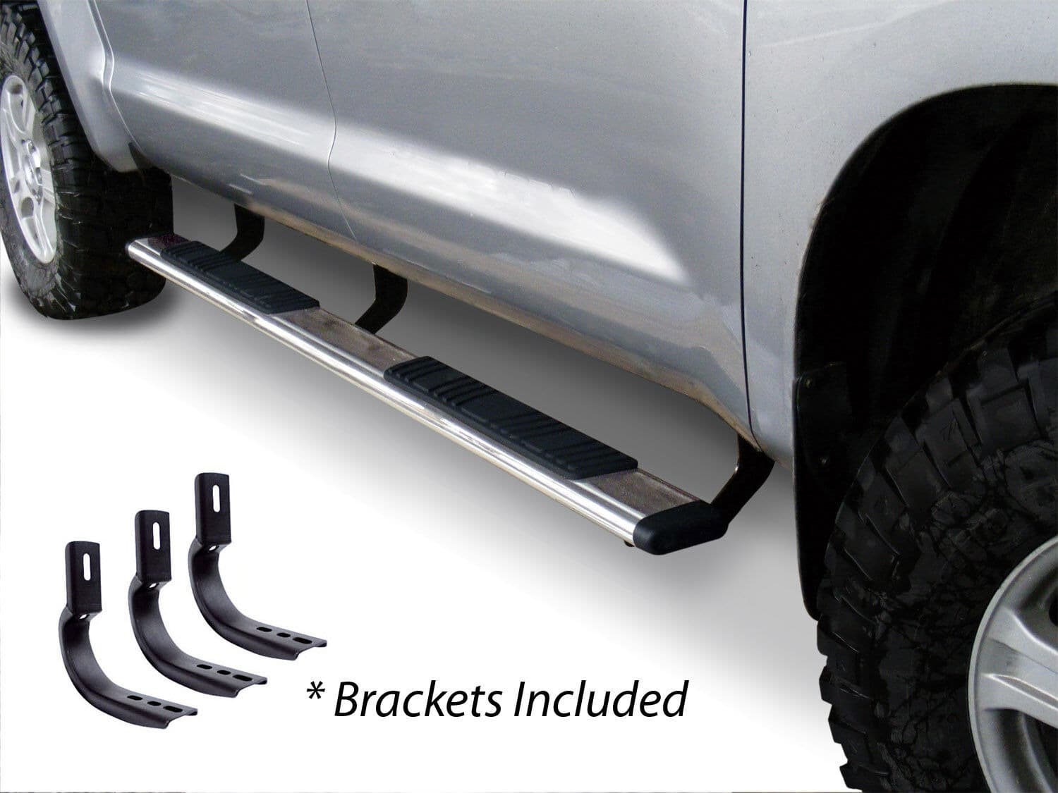Go Rhino Go Rhino 685435187PS - 5 OE Xtreme Low Profile SideSteps With Mounting Bracket Kit - Polished Stainless Steel