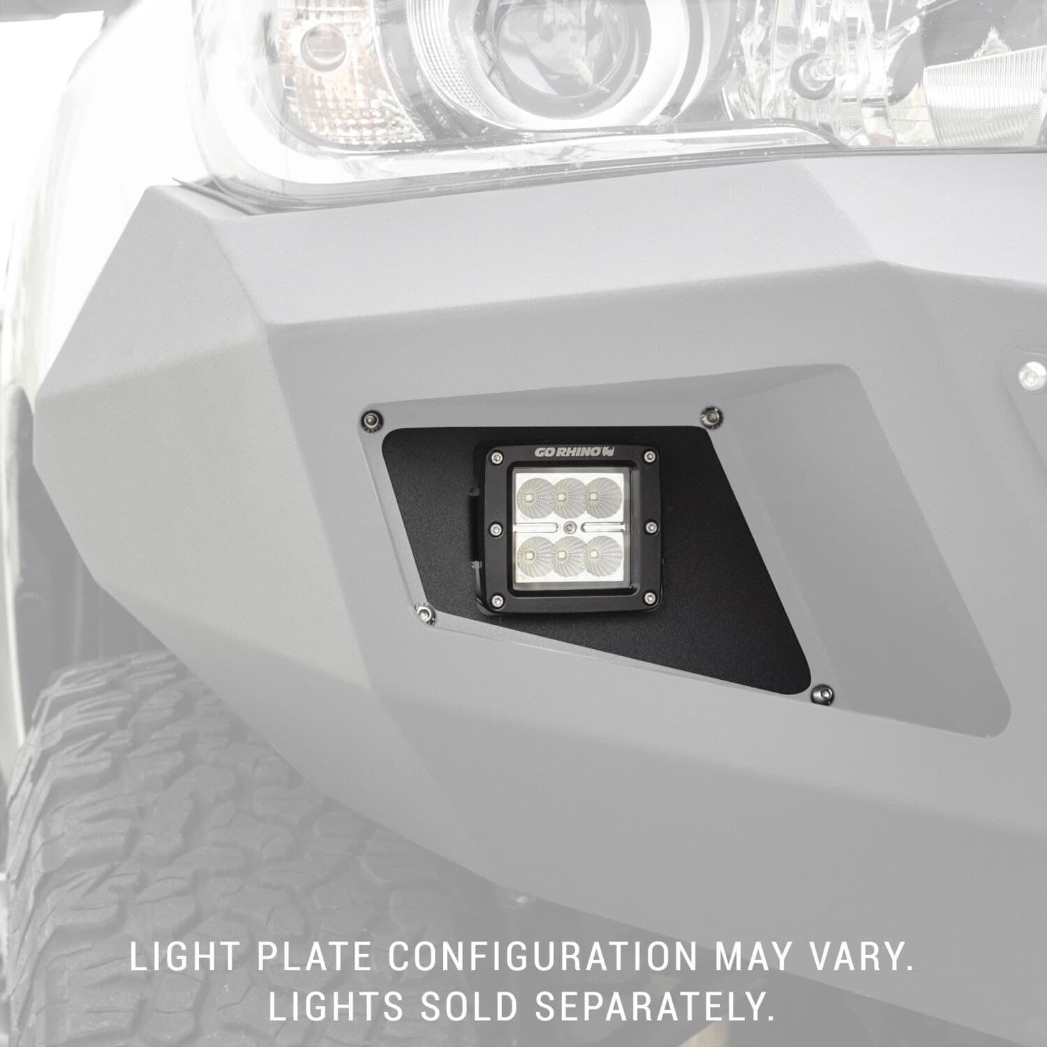 Go Rhino Go Rhino 241731T - BR5/BR10 Front Light Plates (3x3 Flush Mount) - Textured Black