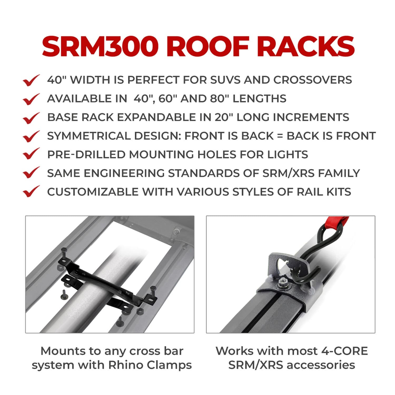 Go Rhino 5933044T - SRM300 - Trail Rail Kit for 40 Long Rack - Textured Black product image