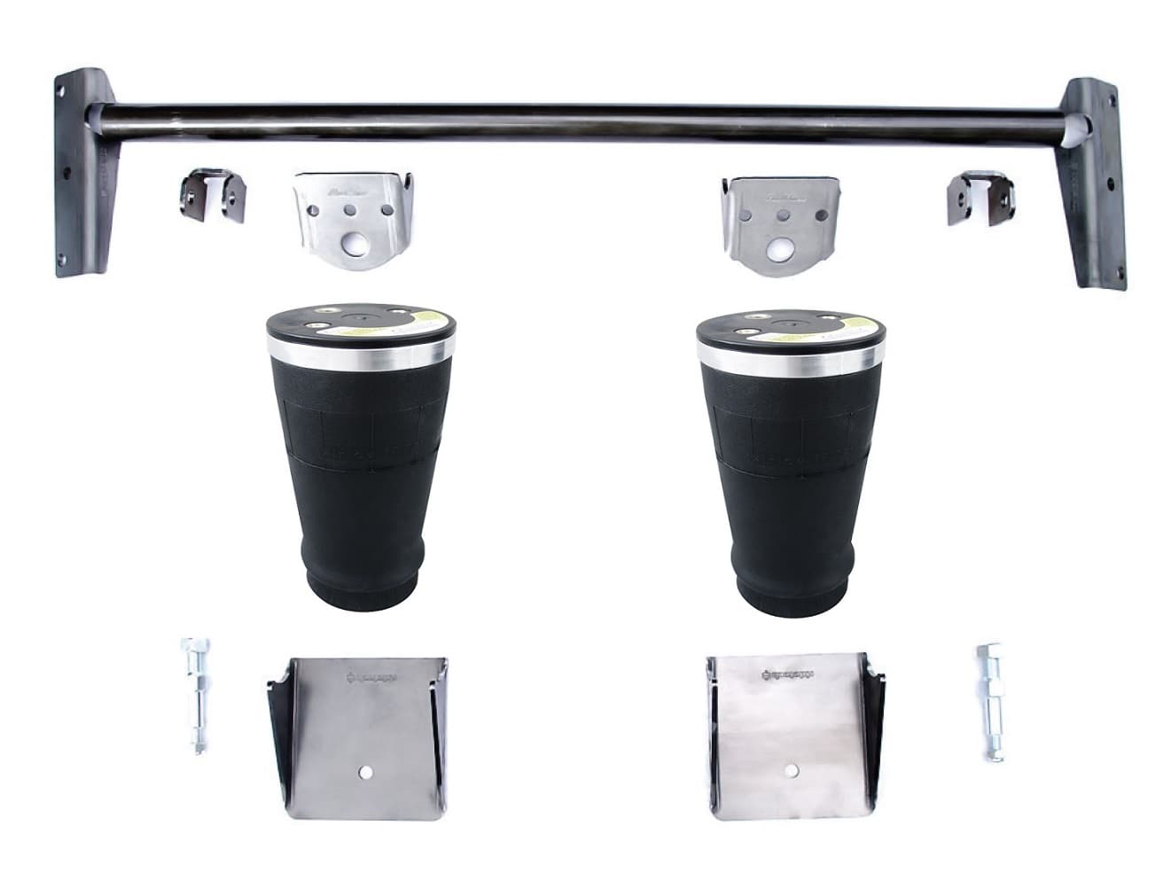 Ridetech Rear Coolride Mounting Kit For 4 Link Universal Fitment 3000 Lb Cross Member Weld-On Upper And Lower Air Spring Brackets 5 Inch Diameter Tapered Sleeve Air Springs And Upper And Lower Shock Mounts Shocks Sold Separately Ridetech