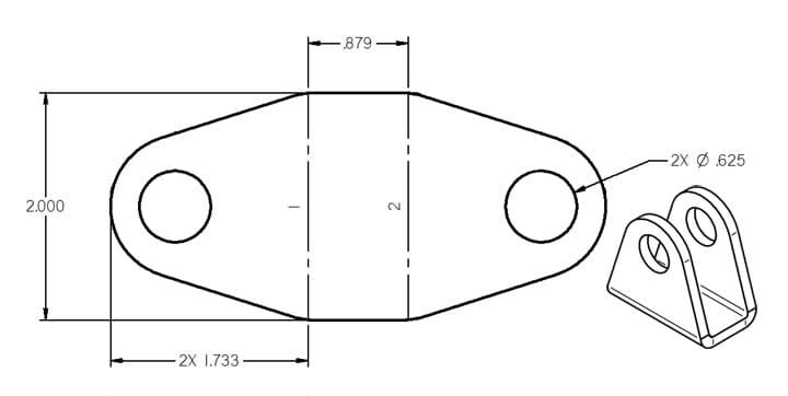 Ridetech 4-Link Rod End Bracket .875 Inch Wide For 3/4 x 5/8 Inch Heim Ridetech