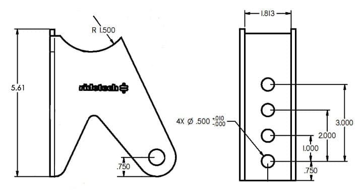 Ridetech Ridetech 90000159 Tri Link axle bracket, uncoated. For 3 axle housing.