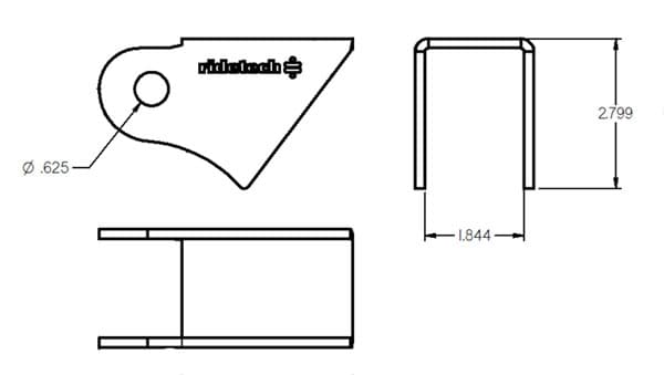 Ridetech Ridetech 90000161 Tri link frame rod end bracket, uncoated.