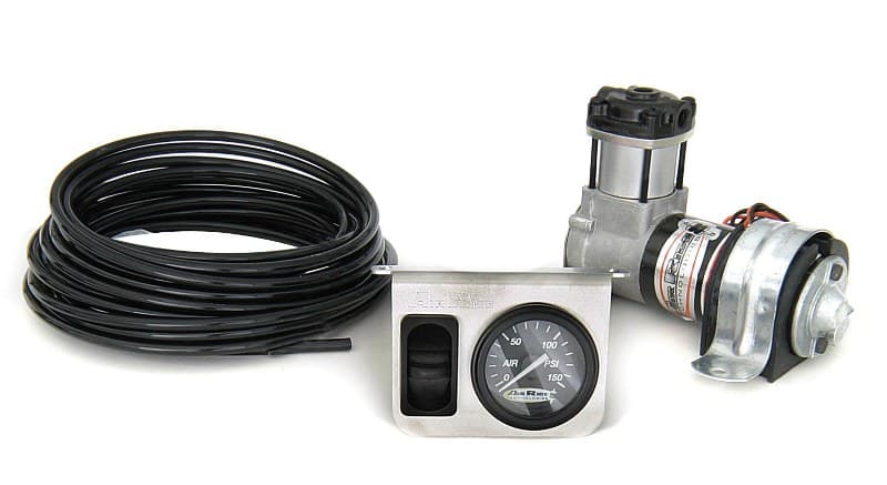 Ridetech On-Demand 1 Way Compressor Kit W/ Analog Gauge Model 215 Compressor Control Panel W/ One Switch And Single Needle Gauge Airline And Fittings Ridetech