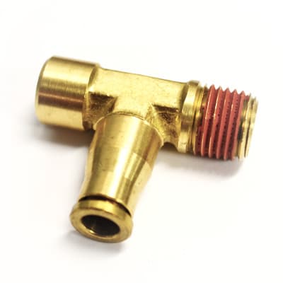 Ridetech Airline Fitting Compressor Tee 1/4 Inch NPT X 1/8 Inch Female NPT X 1/4 Inch Airline Ridetech