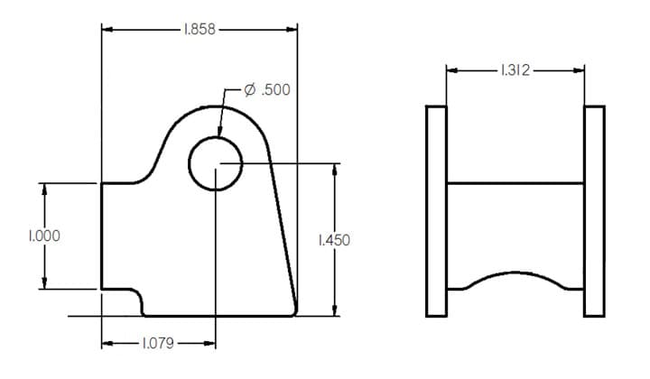Ridetech 90000380 Shock bracket for 1.5 tube. product image