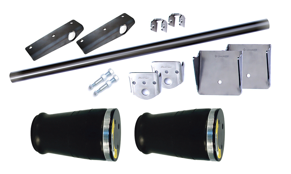 Rear Coolride Mounting Kit For 4 Link Universal Fitment 3000 Lb Cross Member Weld-On Upper And Lower Air Spring Brackets 5 Inch Diameter Tapered Sleeve Air Springs And Upper And Lower Shock Mounts Shocks Sold Separately Ridetech product image