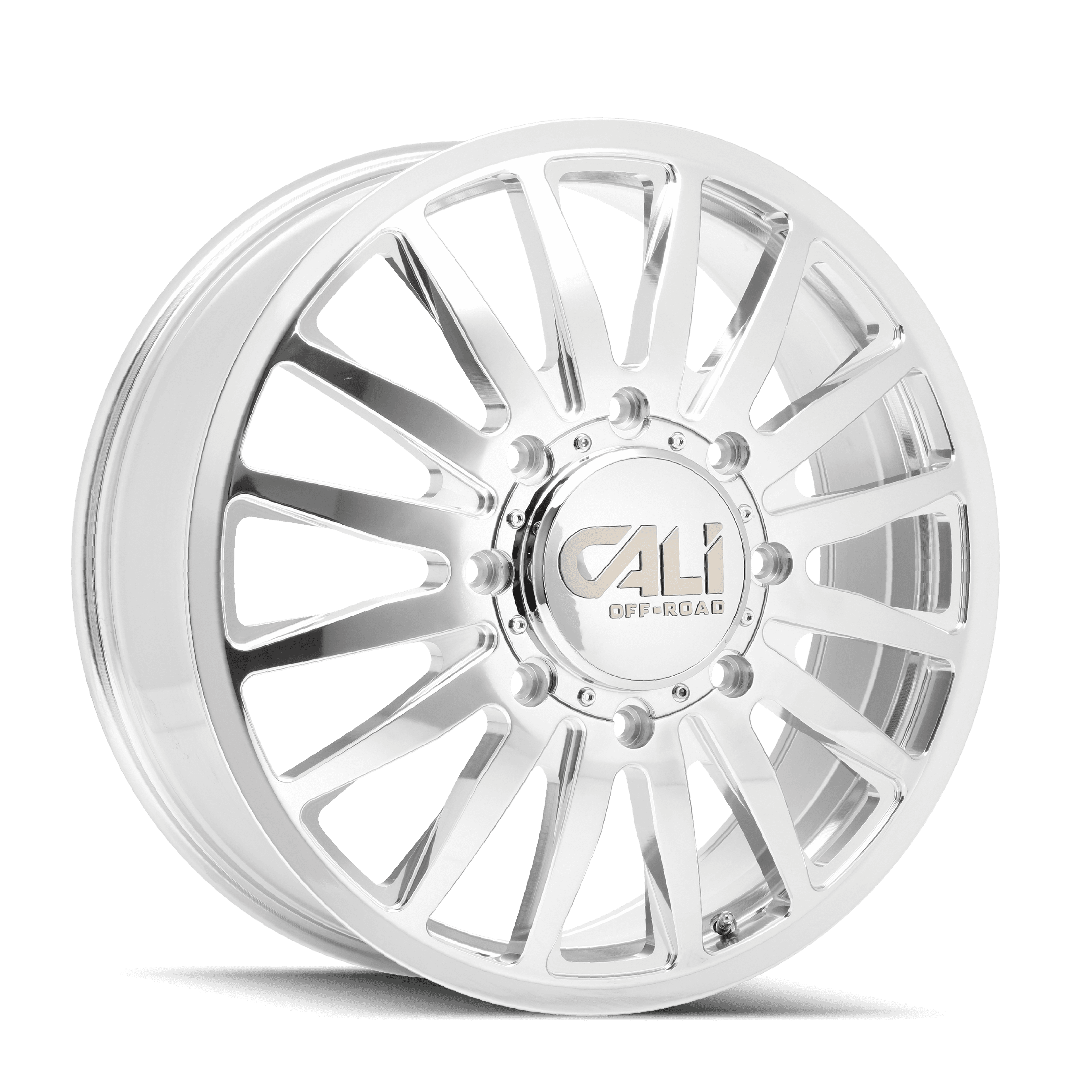 Cali Offroad Dually Wheels Summit Dually 9110D PO 20x8.25 Milled Spokes Polished 8 On 210 Bolt Pattern 115 Offset Cali Offroad Wheels