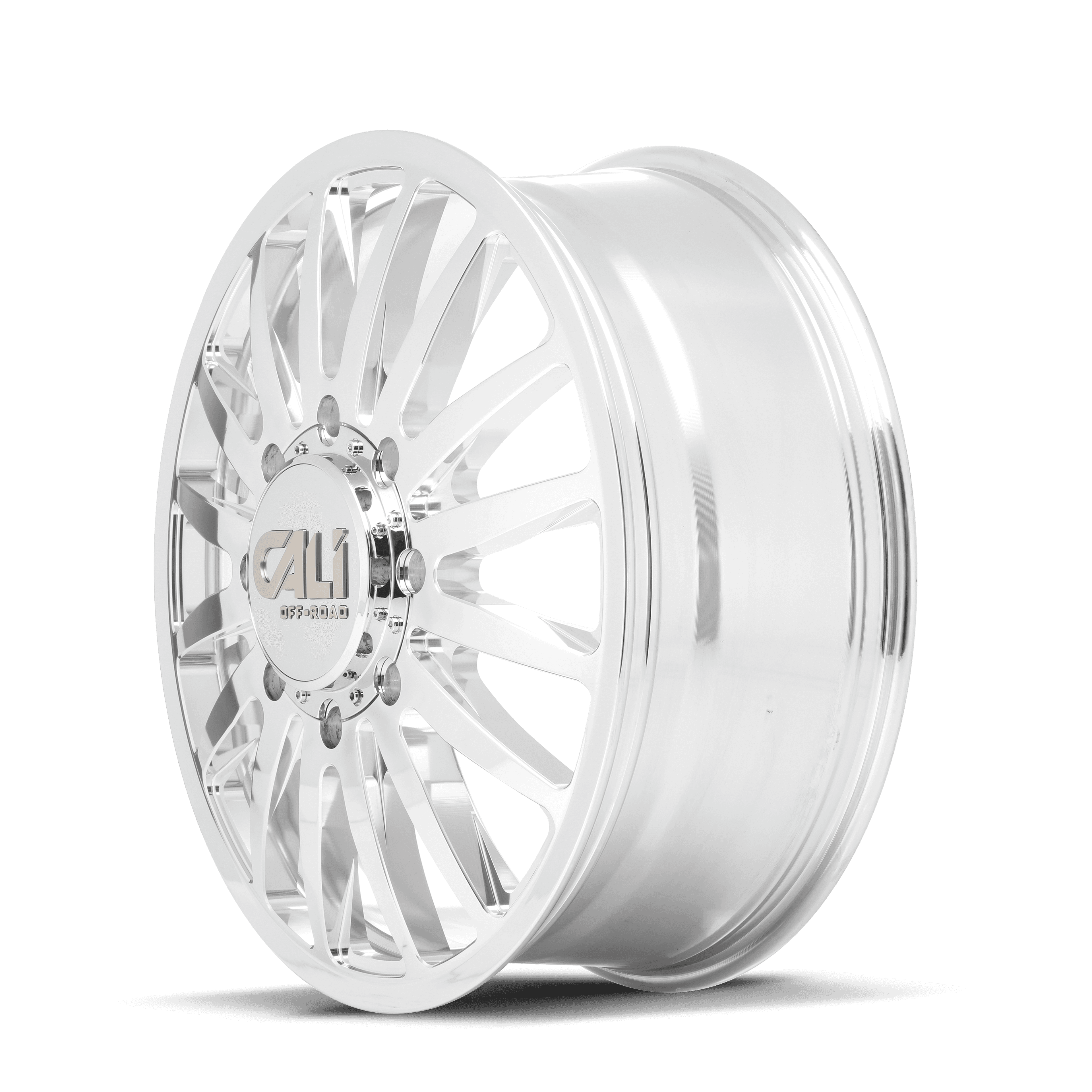 Dually Wheels Summit Dually 9110D PO 20x8.25 Milled Spokes Polished 8 On 210 Bolt Pattern 115 Offset Cali Offroad Wheels product image