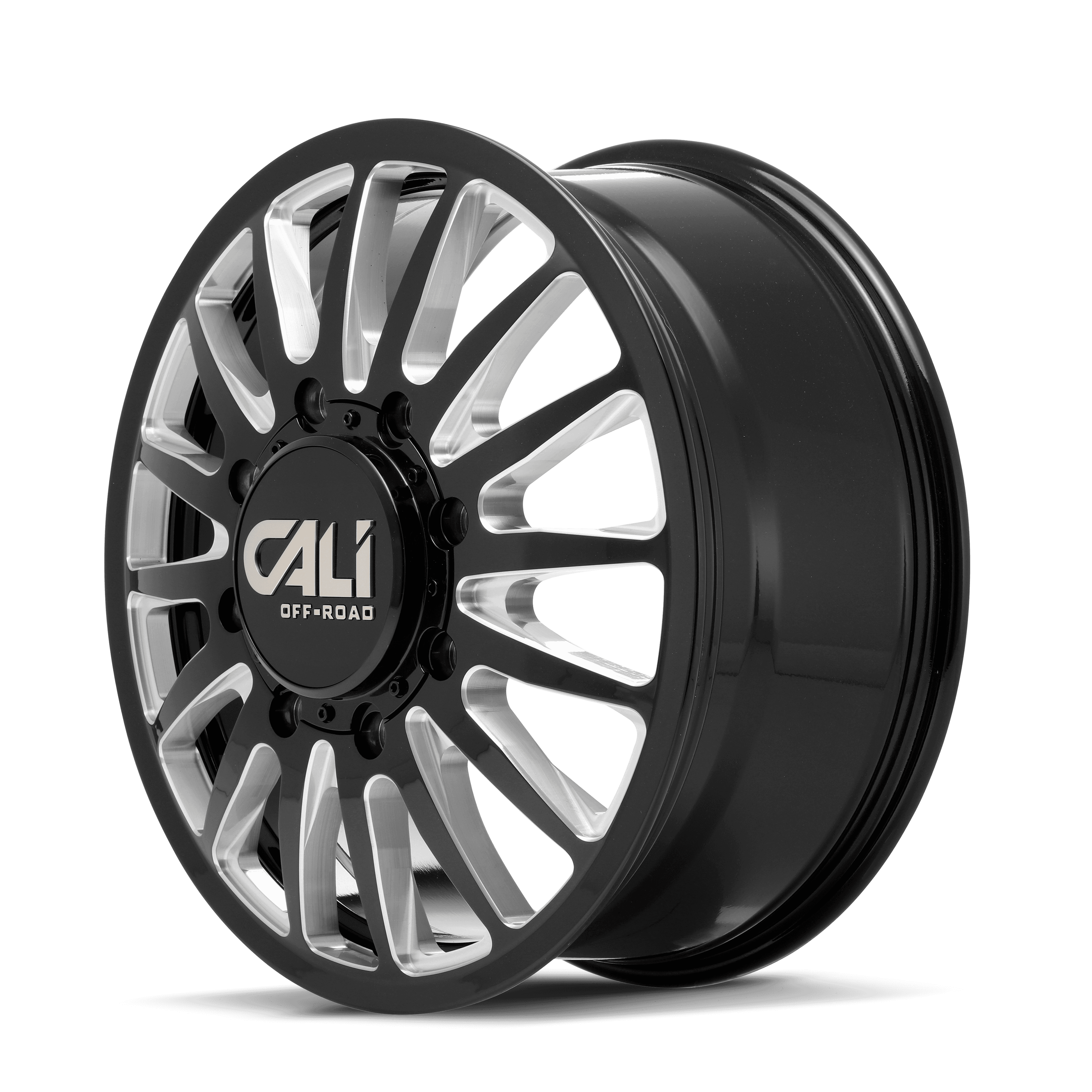 Dually Wheels Summit Dually 9110D GB 22x8.25 Milled Spokes Gloss Black 8 On 200 Bolt Pattern 115 Offset Cali Offroad Wheels product image