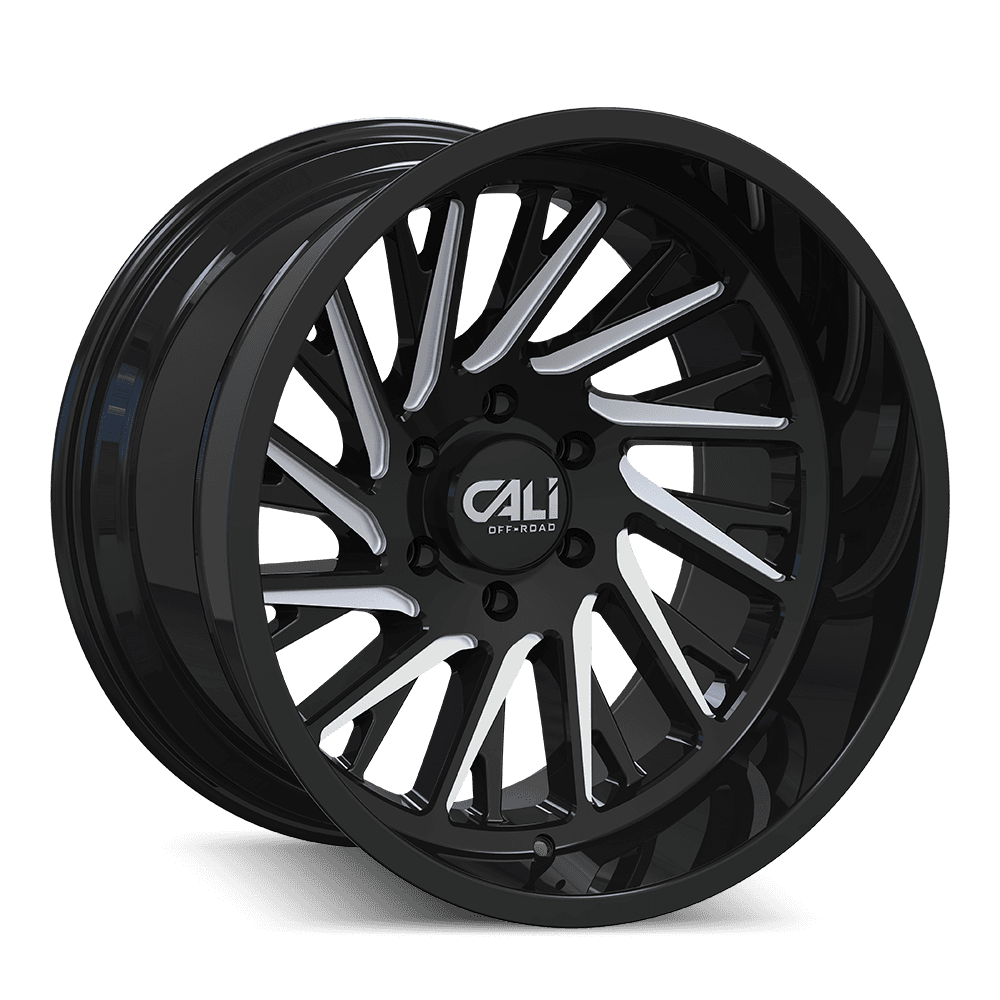 Cali Offroad Cast Aluminum Wheels Purge 9114 GB 24x14 Milled Gloss Black 8 On 180 Bolt Pattern -76 Offset Cali Offroad Wheels