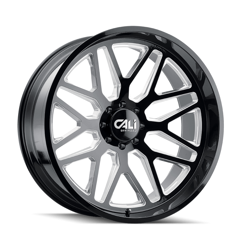 Cali Offroad Cast Aluminum Wheels Invader 9115 GB-M 22x12 Milled Gloss Black 8 On 165.1 Bolt Pattern -51 Offset Cali Offroad Wheels