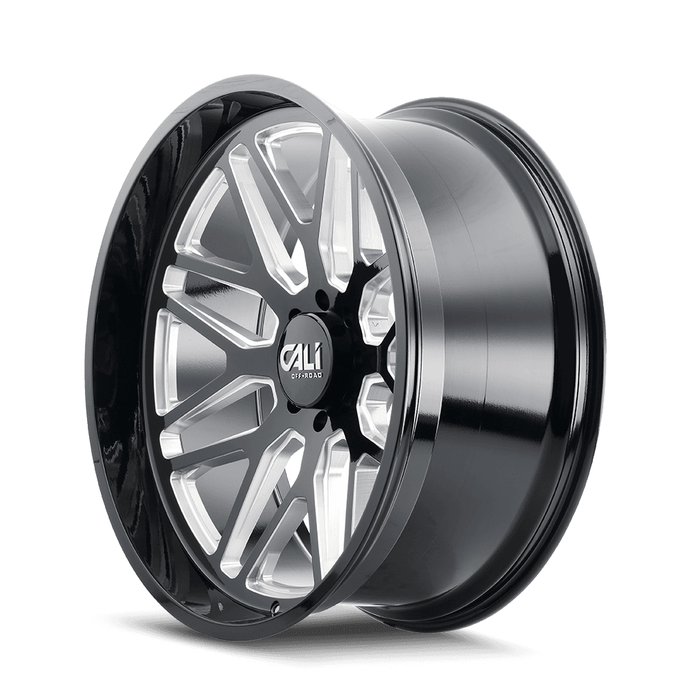 Cast Aluminum Wheels Invader 9115 GB-M 22x12 Milled Gloss Black 8 On 165.1 Bolt Pattern -51 Offset Cali Offroad Wheels product image