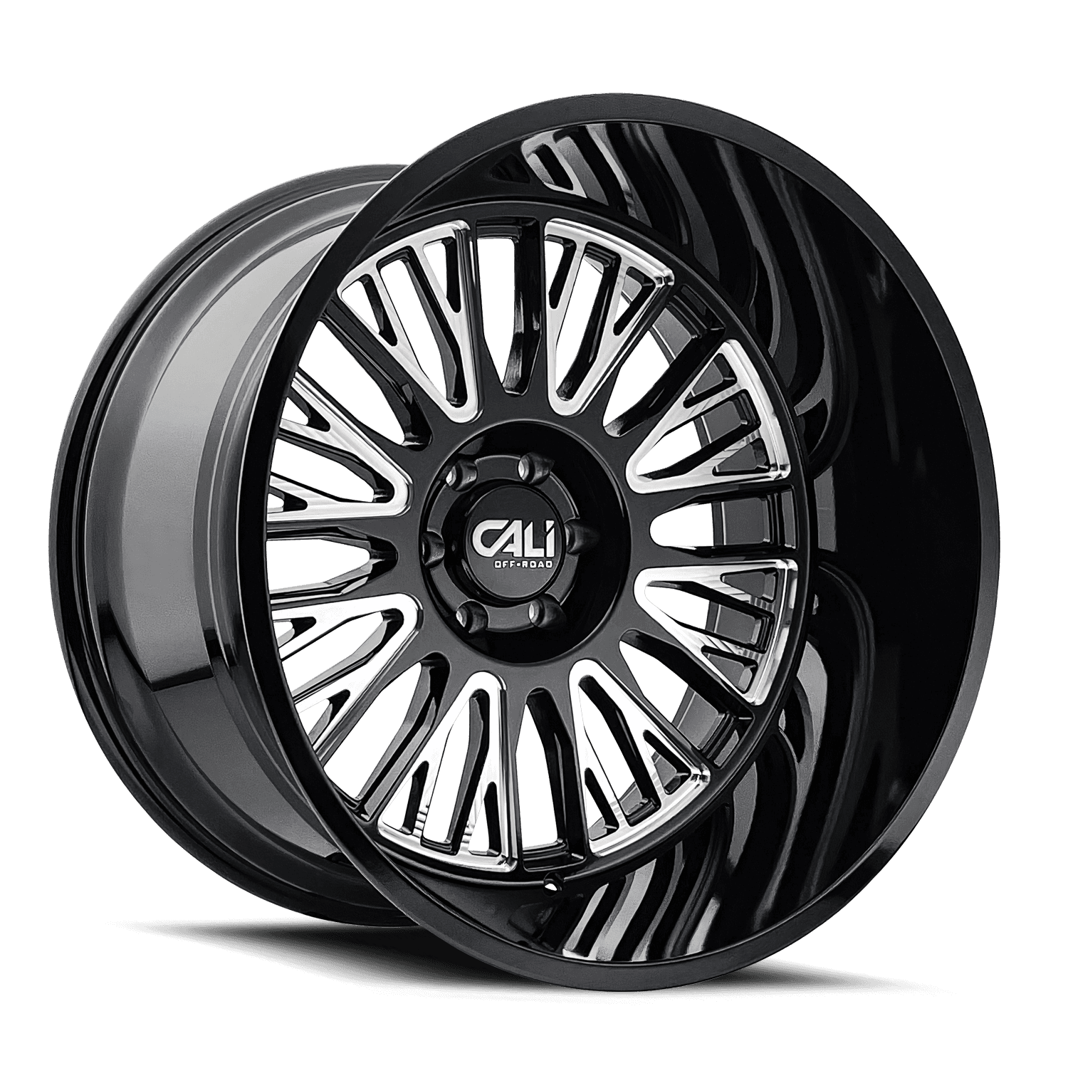 Cali Offroad Cast Aluminum Wheels Vertex 9116 BM 20x10 Milled Gloss Black 5 On 127 Bolt Pattern -25 Offset Cali Offroad Wheels