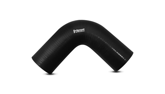 90 Degree Hose Coupler; 1 in. ID; 8 in. Leg Length From Tangent; 1.5 in. Centerline Radius; 100 PSI Maximum Operating Pressure; 0.2 in. Wall Thickness; Black; product image