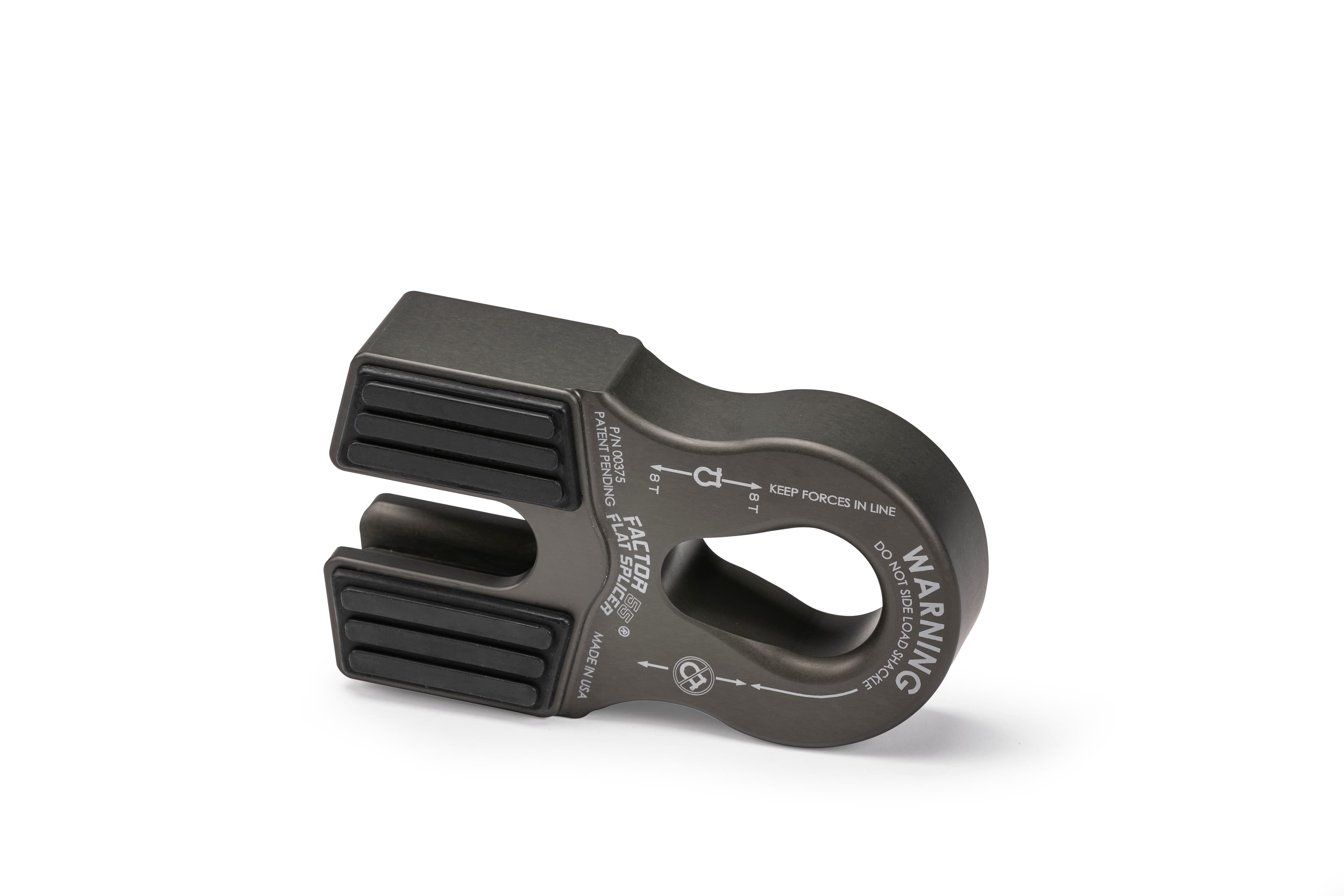 Factor 55 00375-06 Flat Splicer 3/8-1/2 Synthetic Rope Splice-On Shackle Mount -- Gray product image