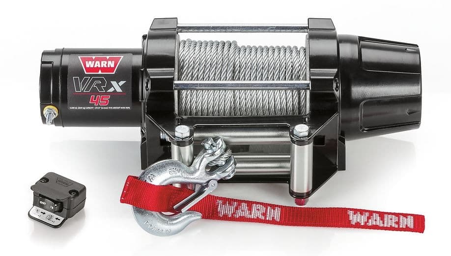 WARN - Vehicle Mounted; ATVs and Side By Sides; Waterproof; 12 Volt; 4500 Pound Line Pull Capacity; 50 Foot x 1/4 Inch Steel Rope; Roller Fairlead; Dash Moun product image