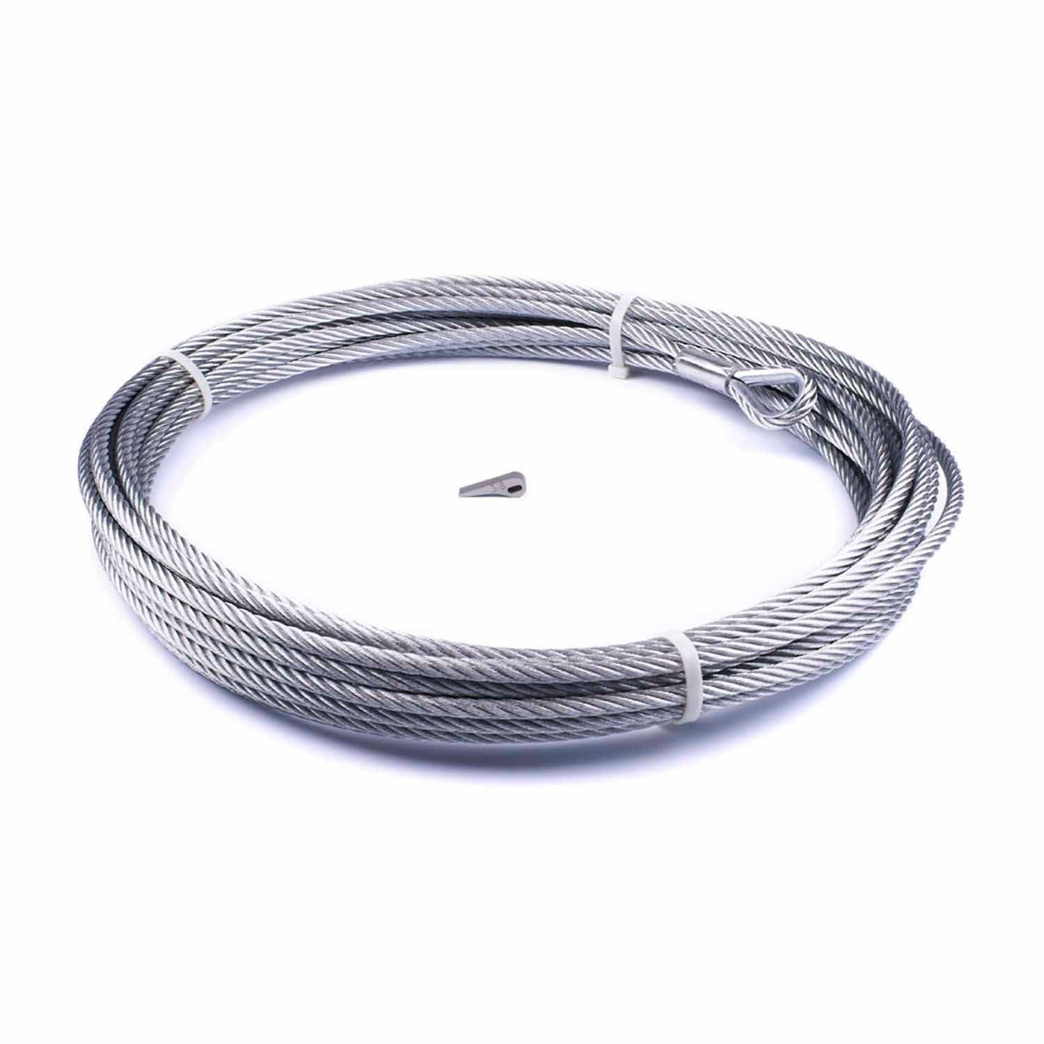 Warn WARN - For Warn Zeon-10 Winch; 3/8 Inch Diameter x 80 Foot Length; Galvanized Aircraft Wire