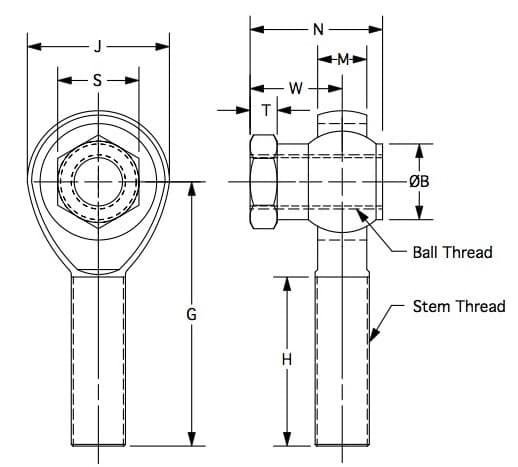 Steinjäger Inch Female Rod Ends Steel Housing, PTFE Race 3/4-16 RH Bump Steer Design 1 Pack product image