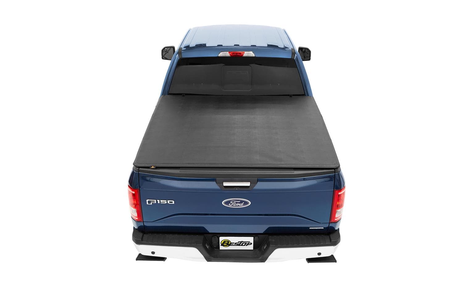 Soft Tri-Fold Tonneau Cover EZ-Fold For Ford 2017-2024 F-250/F-350 Super Duty 8.0 Foot Black Tailgate Spoiler Not Included Bestop product image