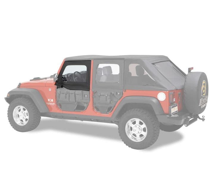 Jeep Half Doors HighRock 4x4 Element Upper Fabric Half Doors For Jeep 2007-2018 Wrangler JK Front Black Premium Twill Pair Bestop product image