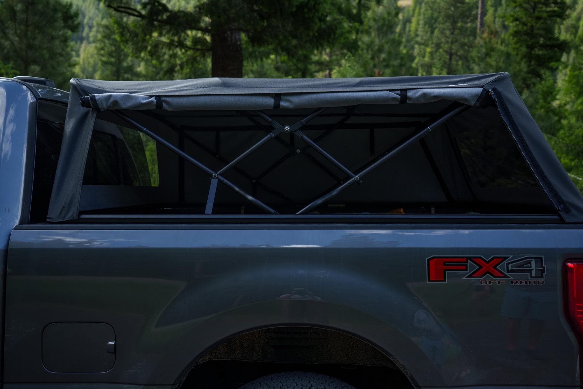 Supertop Truck Bed Cap 2 For Ford 2017-2024 F-250SD/F-350SD 6.8 Foot Black Diamond PVC Coated Sailcloth No Drill Bestop product image