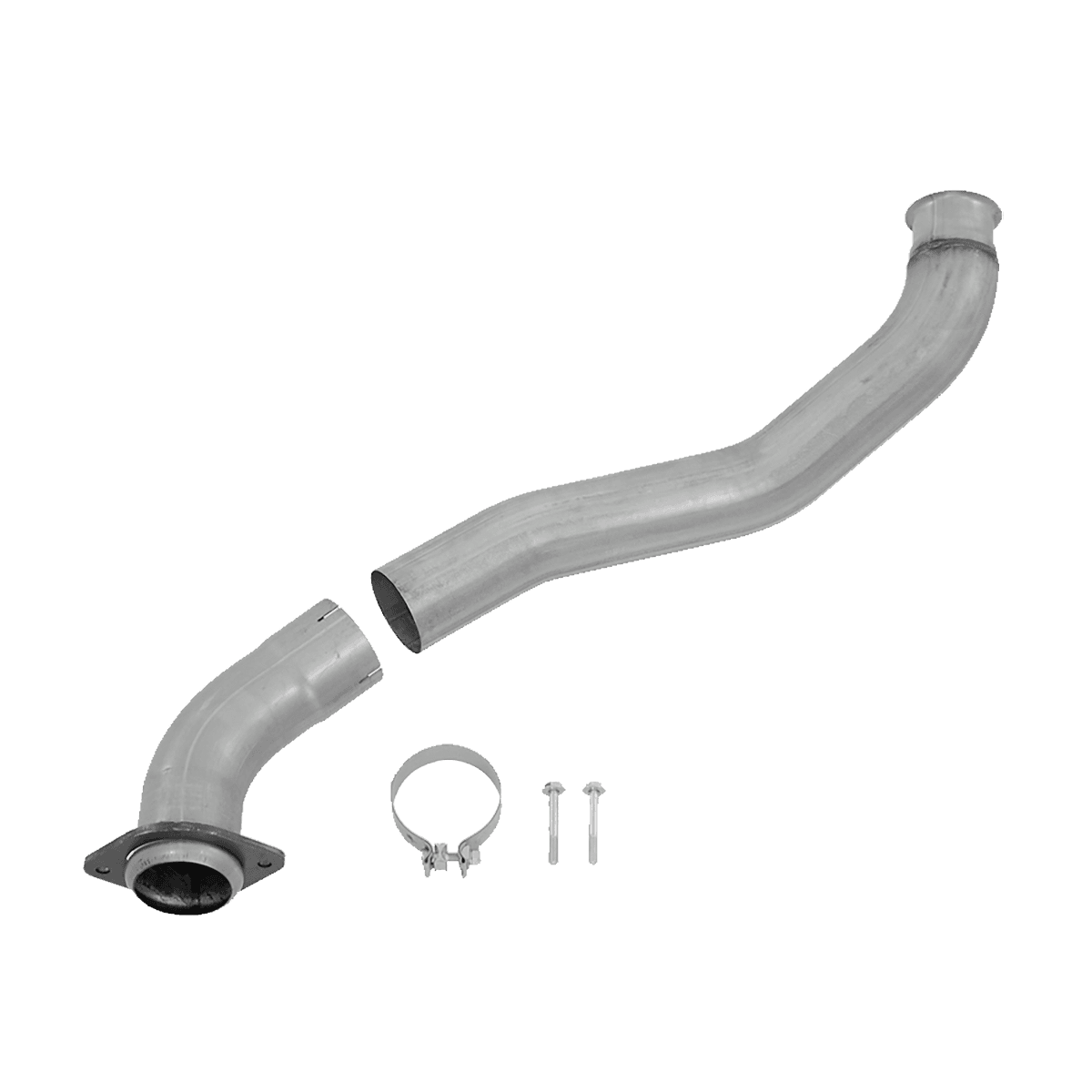 Armor Lite Turbocharger Down Pipe; Kit; Incl. Lower Pipe/Upper Pipe/Clamp/Bolts; Aluminized; Rectangular Tip; product image