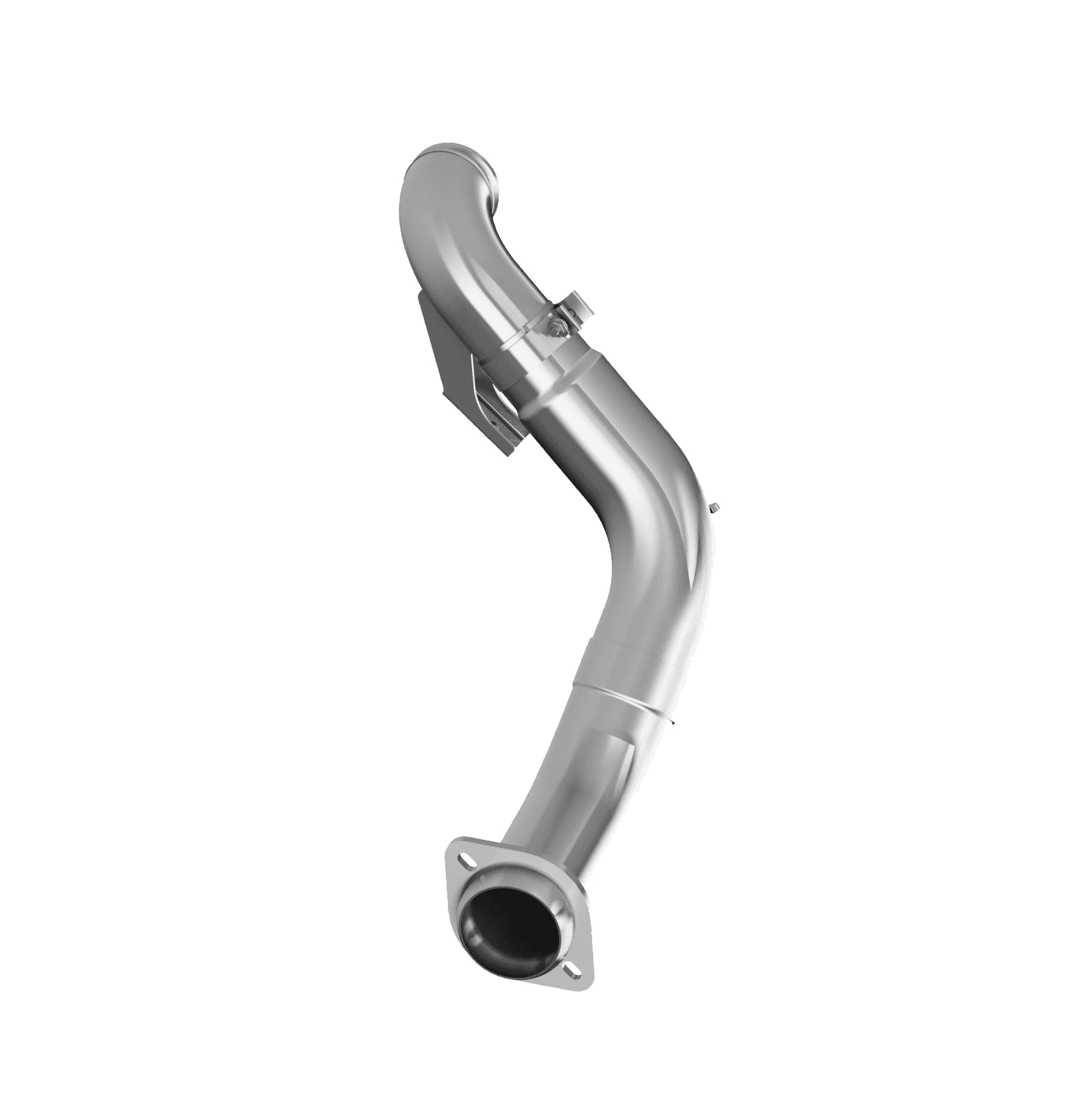 Armor Plus Turbocharger Down Pipe; 4 in. Diameter; Mandrel Bent; T409 Stainless Steel; 4 in. Outlet Diameter Tip; product image