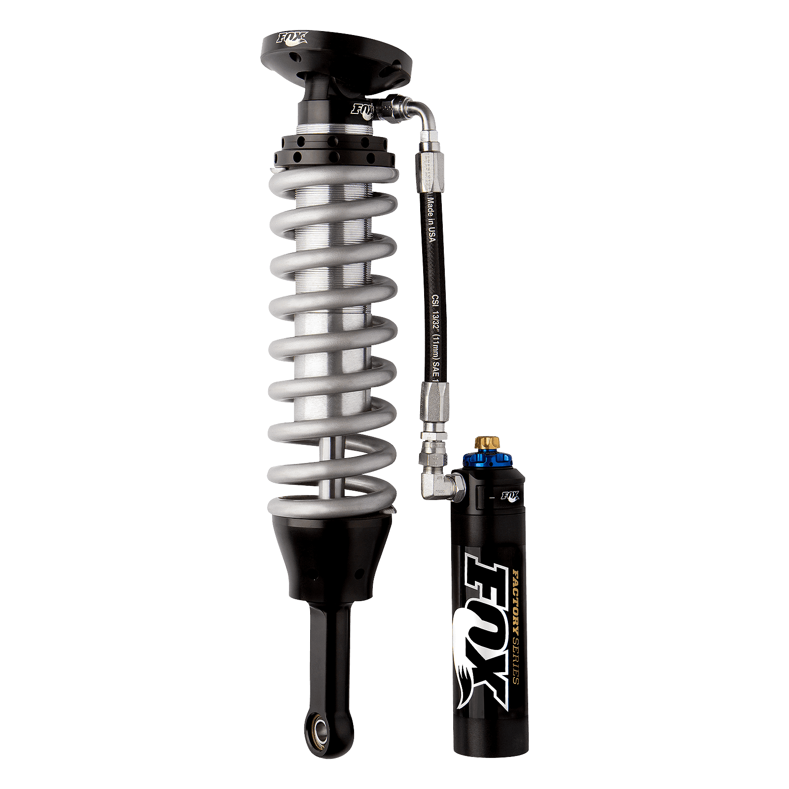 94-04 Toyota Tacoma w/ UCA Front Coilover Factory Race 2.5 Remote Reservoir 5.5 Inch 0-3 Inch LiftTacoma 0-3in Front Coilover 2.5 Resi Dual Speed Compression Adjuster Fox Offroad Shocks product image