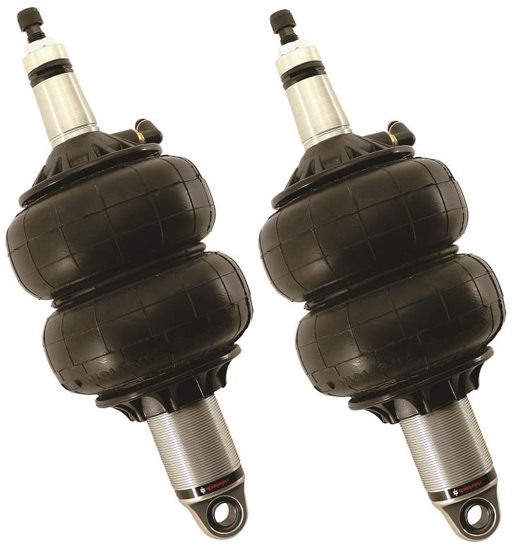 Front HQ Shockwaves 1000 Series W/ 4.1 Inch Stroke And 2 Inch Eye Pair Of Rebound Adjustable Shock waves 6.5 Inch Double Convoluted W/ 1/4 Inch Fittings And Bearing Spacers 1/2 Inch And 5/8 Inch 11 Inch X 14.5 Inch W/ A 12.75 -13 Inch Ride Height Ridetech product image
