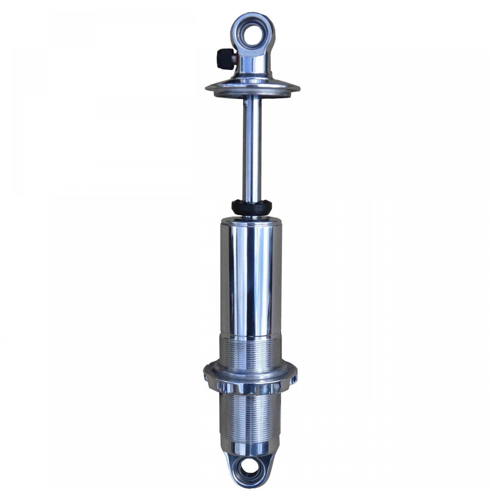 Polished HQ Coil-Over Shock W/ 6.3 Inch Stroke And 2 Inch Stud Mount Universal 1 Rebound Adjustable Shock Spring Mounts Delrin Spring Washers And Bearing Spacers 1/2 Inch And 5/8 Inch 12.6 Inch X 18.9 Inch W/ A 15.5 -16.25 Inch Ride Height Ridetech product image